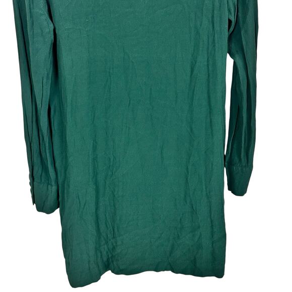 Madewell Novel Dress Smoky Spruce Green Button Up Long Sleeve Mini Fall Dress XS - Picture 9 of 11